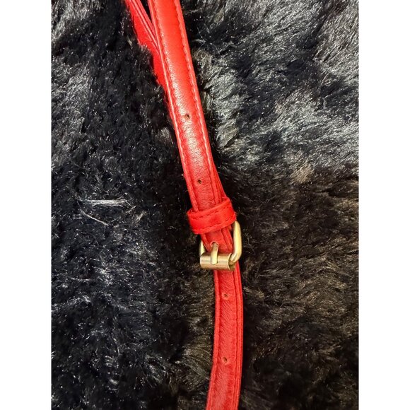 Vintage Hobo International Red Leather Crossbody Bag With Adjustable Strap - Picture 6 of 8